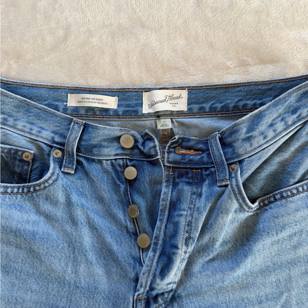 Universal Thread Light Blue Studded Straight-Leg … - image 2